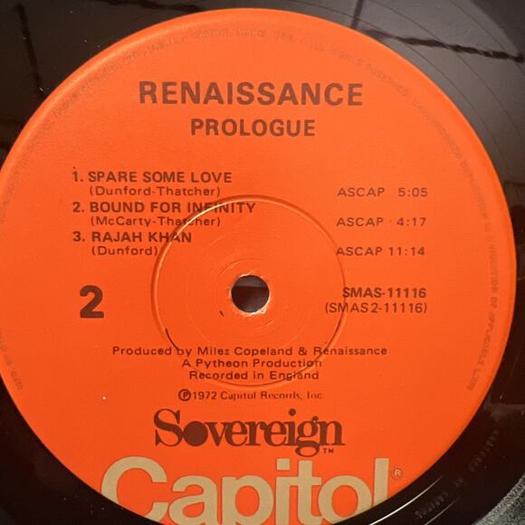 Renaissance Prologue UK ORIGINAL EX Sovereign Vinyl LP ULTRASONIC CLEAN - Picture 7 of 9